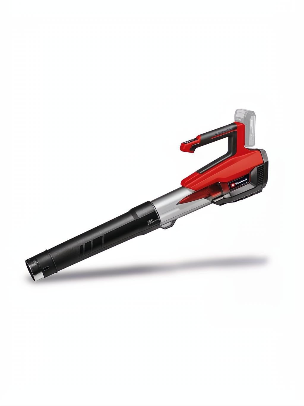 Soplador de batería Einhell gp-lb 18/2000 li e-solo rojo y negro con batería.