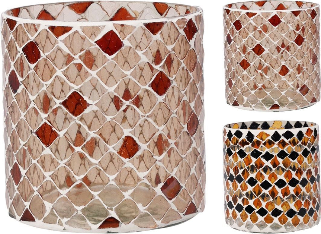 PORTAVELAS MOSAICO VIDRIO
