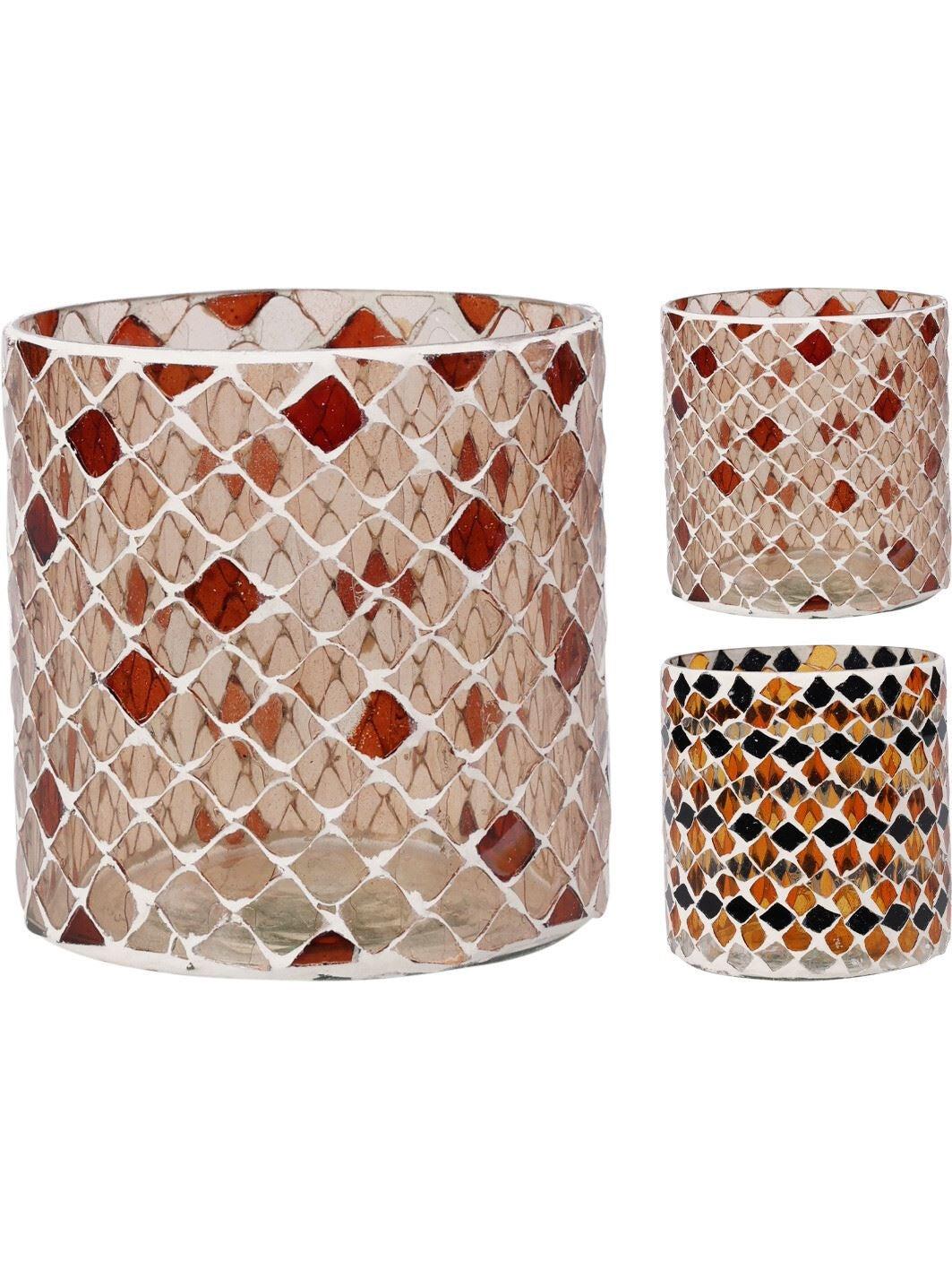 PORTAVELAS MOSAICO VIDRIO
