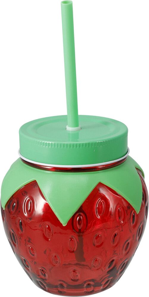 VASO CON PAJITA FRESA