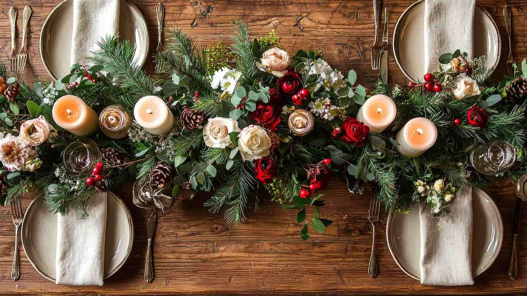Una mesa de Navidad inspirada en el Edén