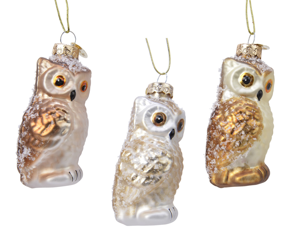 OWL GLASS 3COL ASS NATURAL