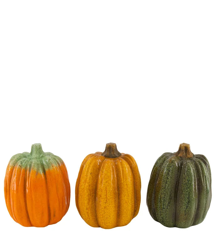 CALABAZA DECORATIVA DE CERÁMICA · 13,5 × 13,5 × 17 CM · 3 MODELOS SURTIDOS
