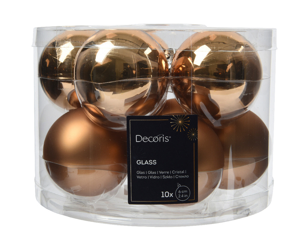 BAUBLE GLASS SHINY, MATT MIX BROWN