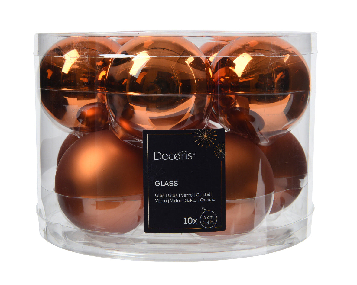 BAUBLE GLASS SHINY, MATT MIX WARM CIDER