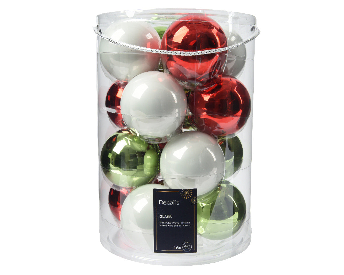 BAUBLES GLASS SHINY, ENAMEL MIX