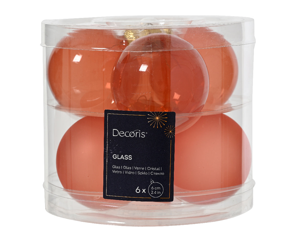 BAUBLES GLASS UNSILVERED ENAMEL, MATT MIX SPICED P
