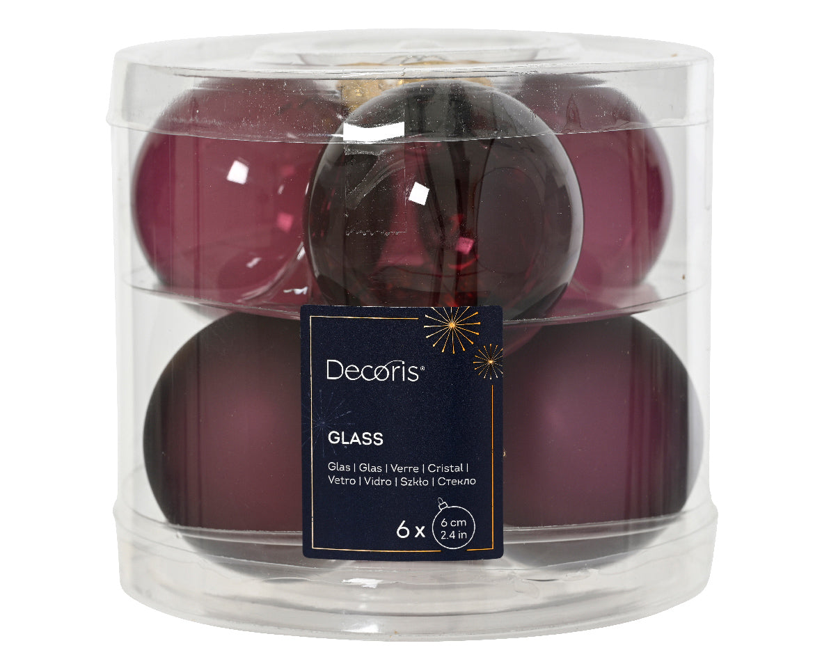 BAUBLES GLASS UNSILVERED SHINY, MATT MIX