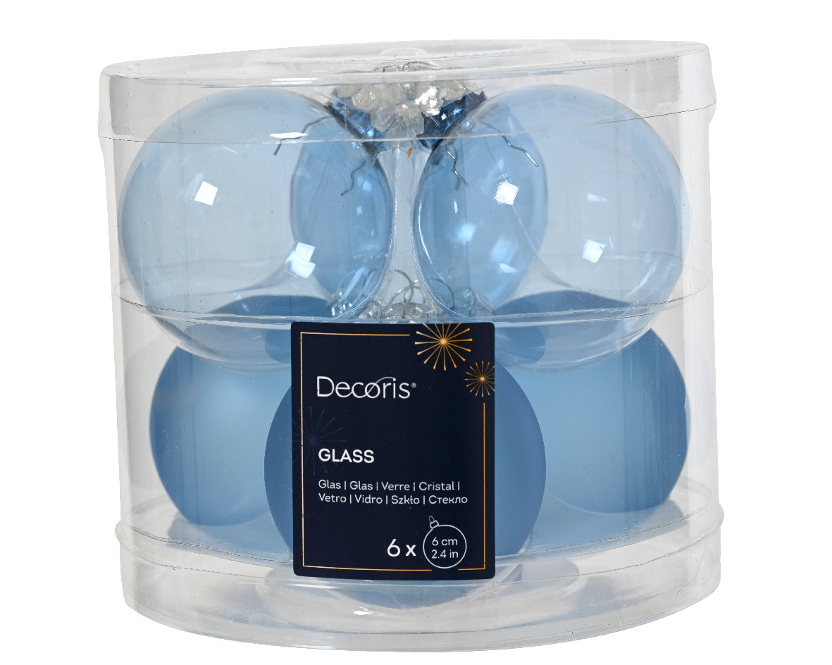 BAUBLES GLASS UNSILVERED SHINY, MATT MIX