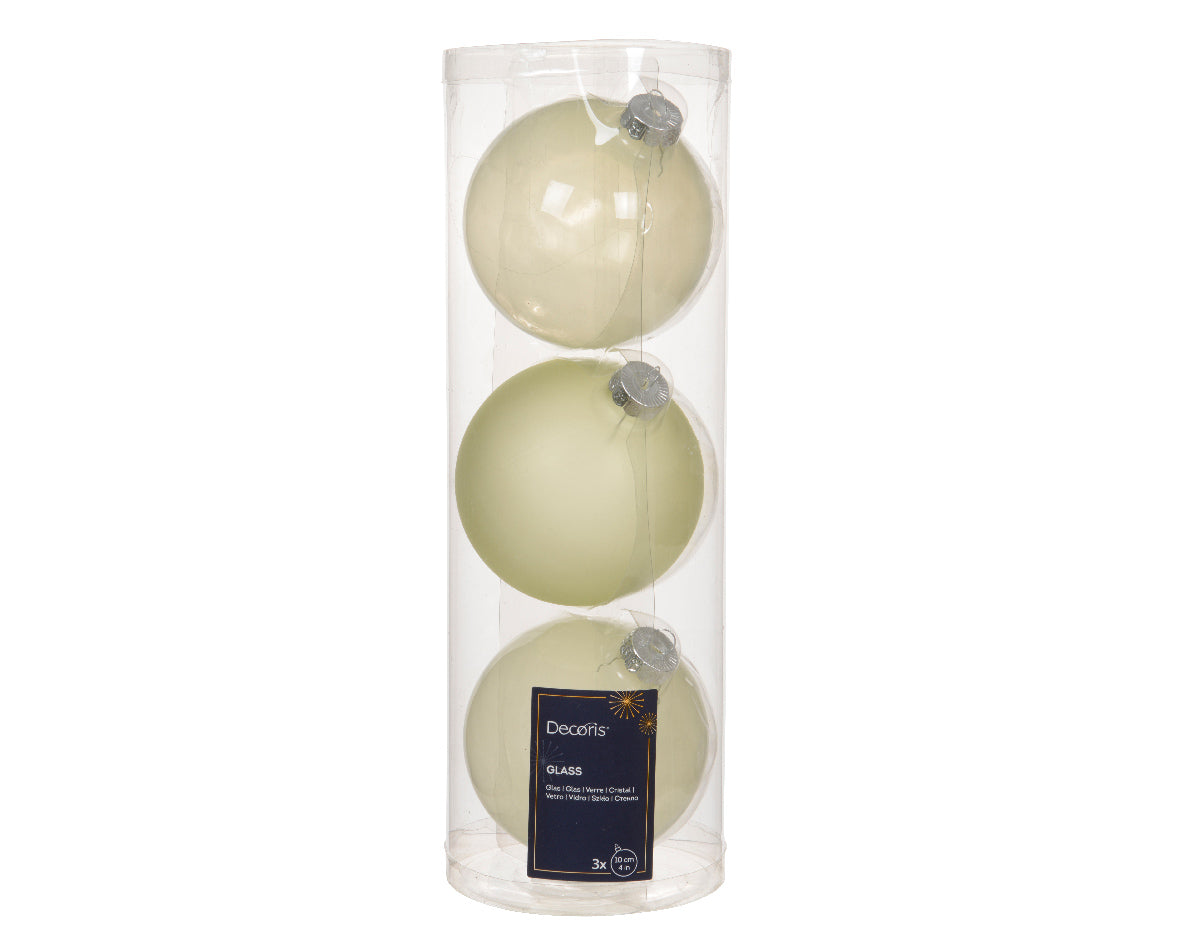 BAUBLES GLASS UNSILVERED ENAMEL, MATT MIX WHITE MI