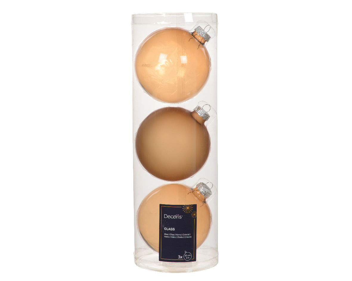 BAUBLES GLASS UNSILVERED SHINY, MATT MIX BROWN