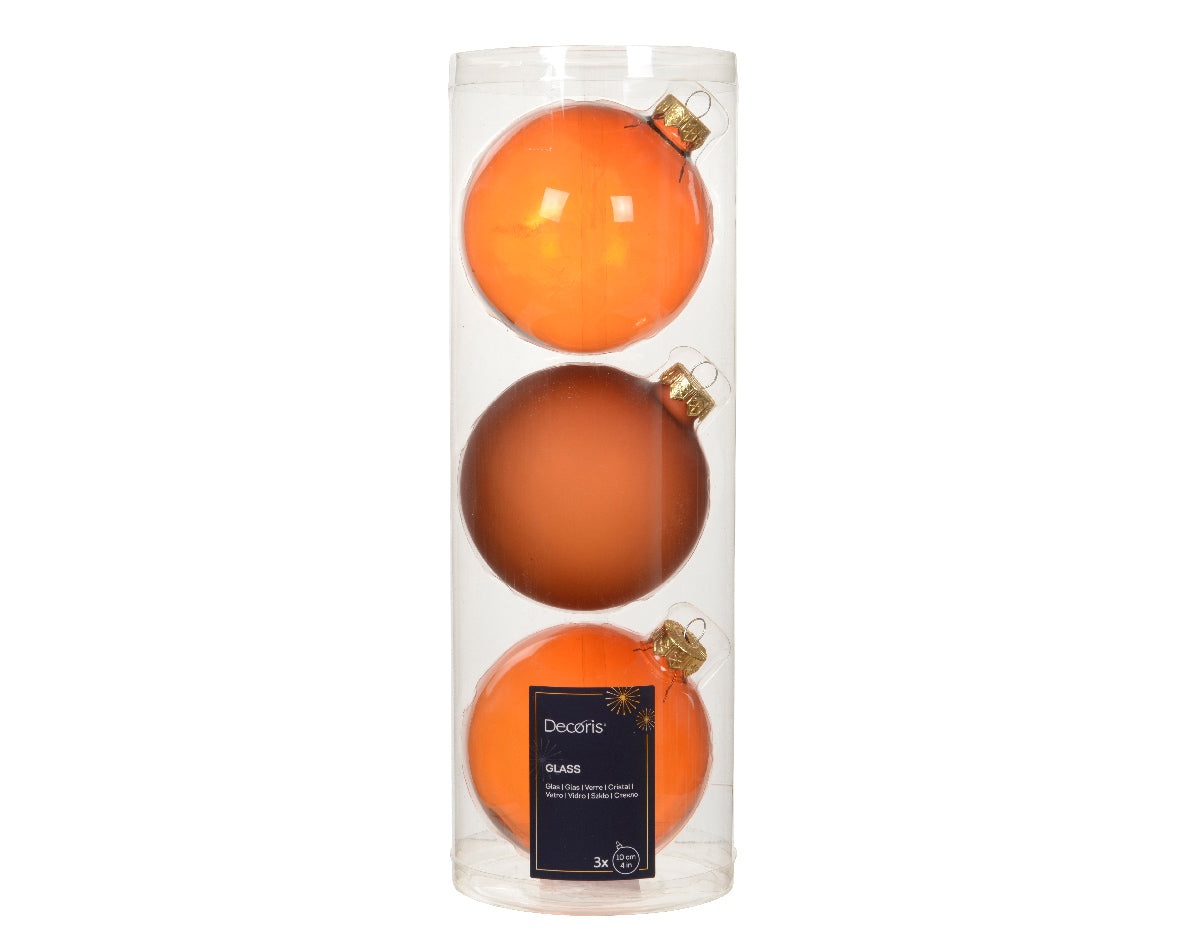 BAUBLES GLASS UNSILVERED SHINY, MATT MIX CIDER