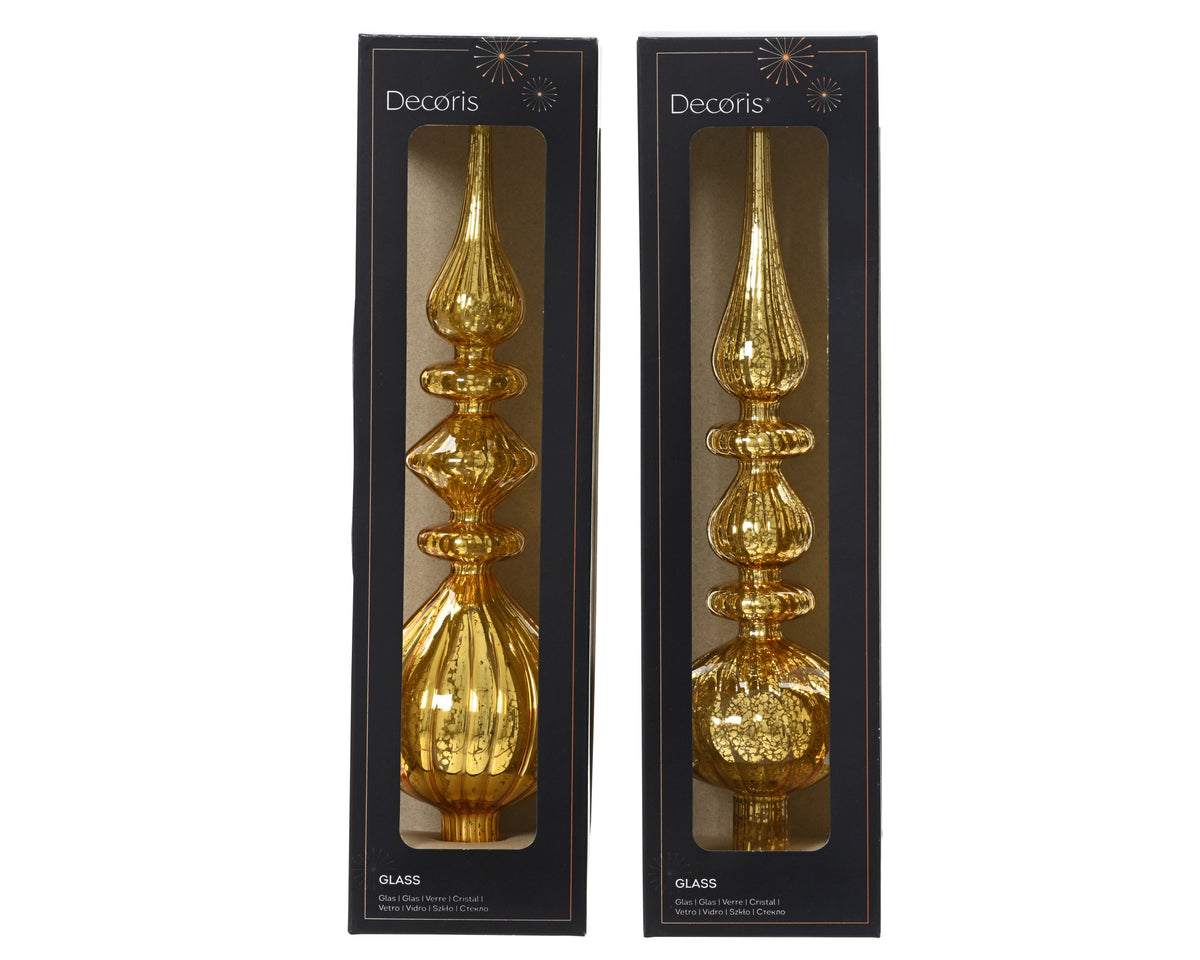 TREETOPPER GLASS ANTIQUE SHINY LIGHT GOLD
