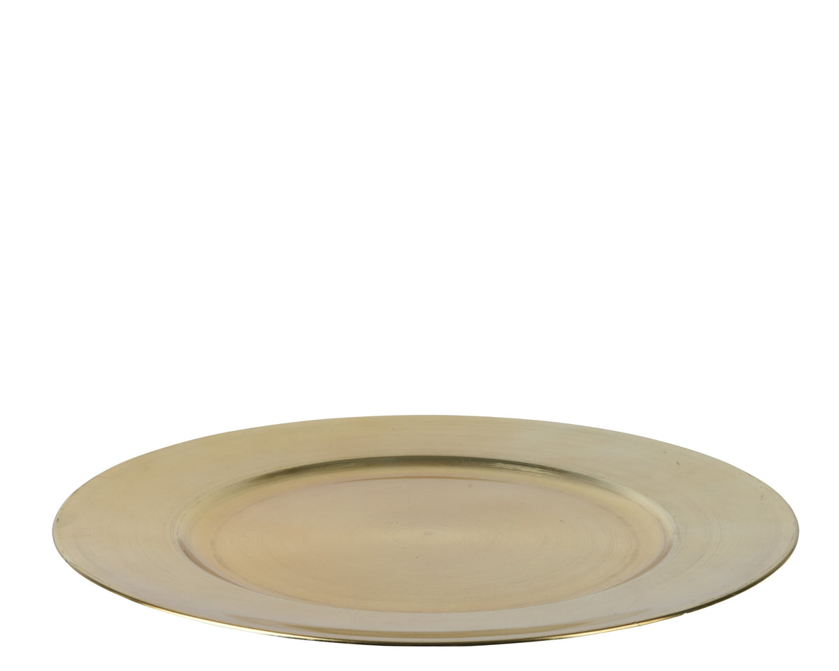 DECO PLATE PLASTIC GOLD DIÁMETRO 33CM X ALTO 1.5CM