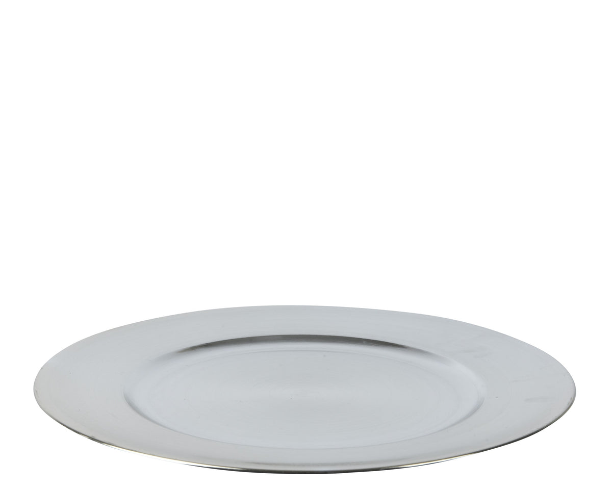 DECO PLATE PLASTIC SILVER DIÁMETRO 33CM X ALTO 1.5CM