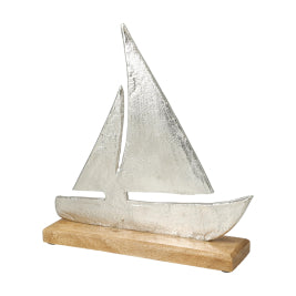 BARCO EN LA BASE 25X6X27CM PLATA