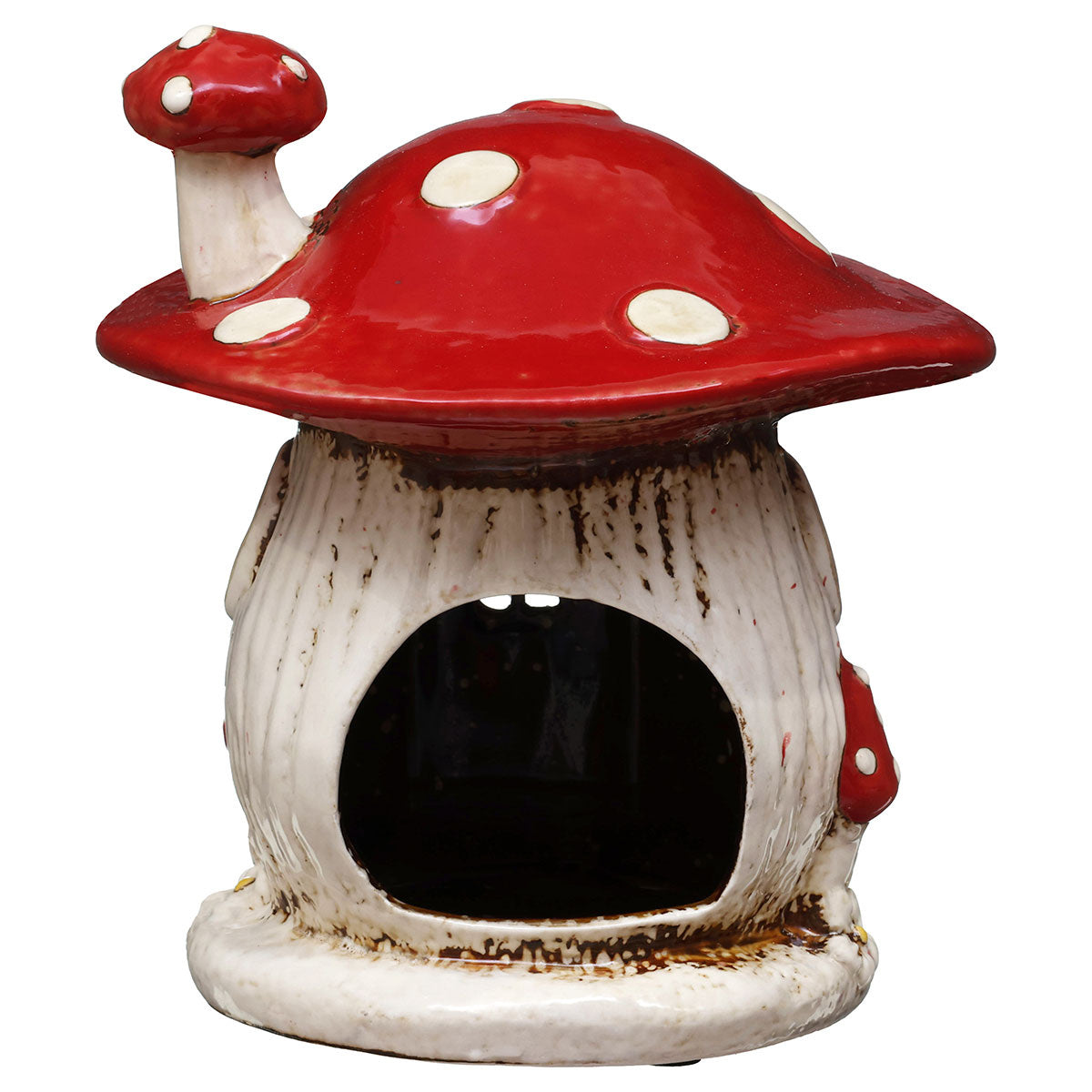 MUSHROOM TERRACOTTA TEALIGHTHOLDER RED PQ