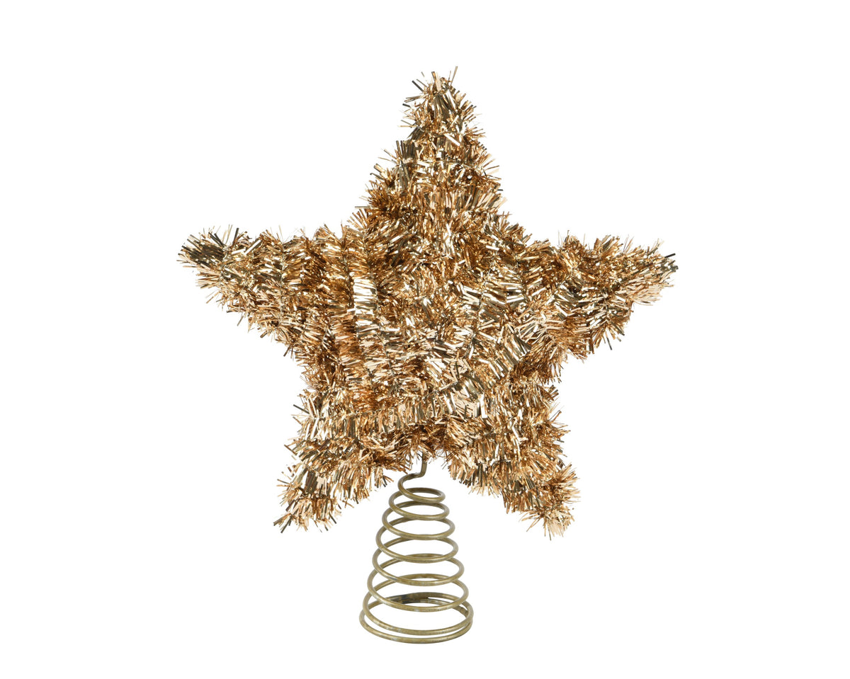 TREETOPPER TINSEL TINSEL LIGHT GOLD DIÁMETRO 20CM X LARGO 20CM X ANCHO 5CM X ALTO 23CM