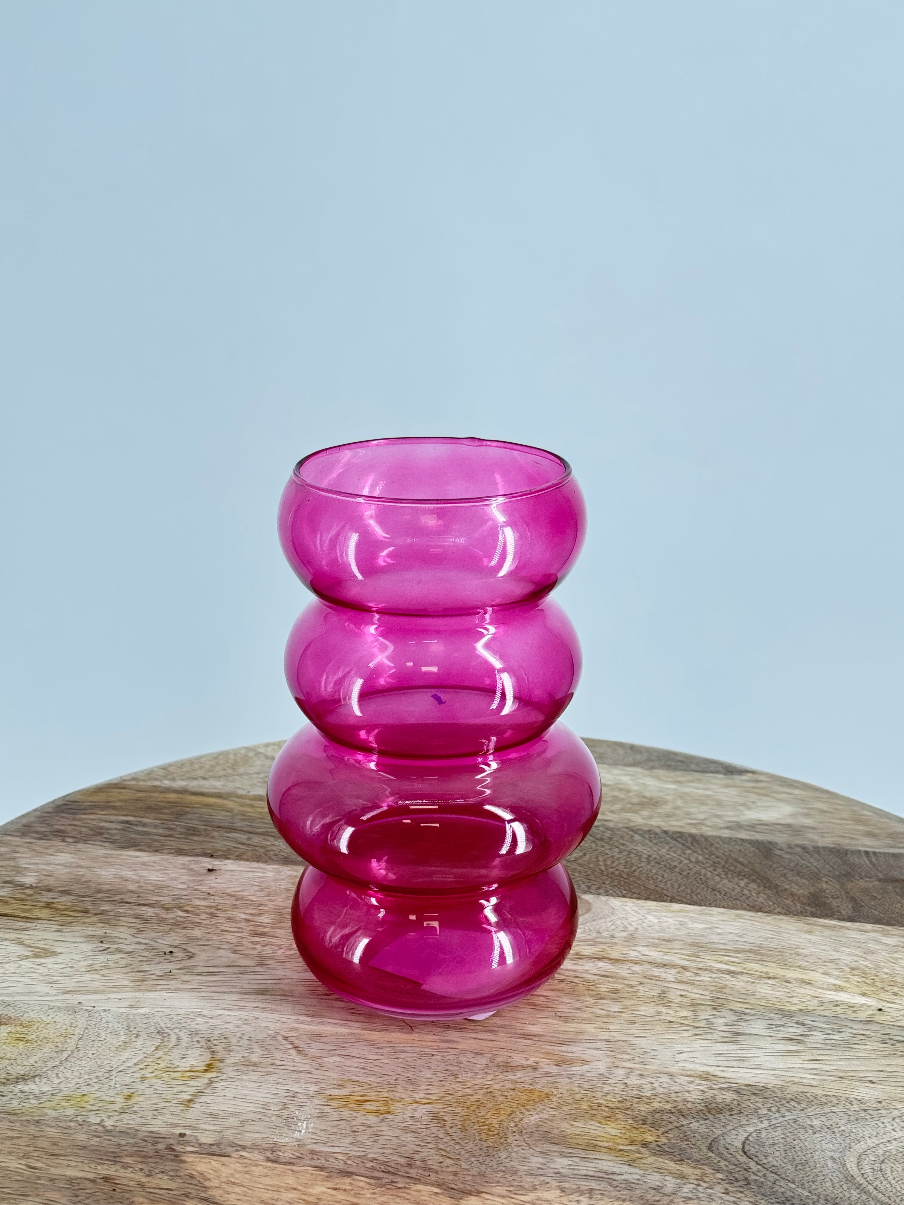 BALLO VASE FUCHSIA D. BROWN TAUPE 3ASS 18X11CM