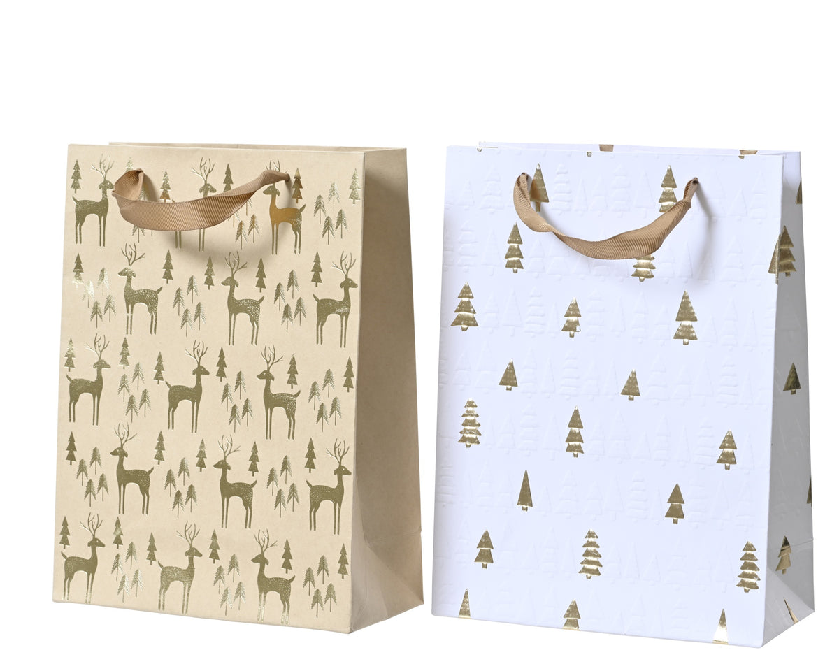 GIFTBAG PAPER BOTH SIDE GOLD FOIL 2ASS FSC MIX CREDIT ASSORTED LARGO 12CM X ANCHO 30CM X ALTO 42CM