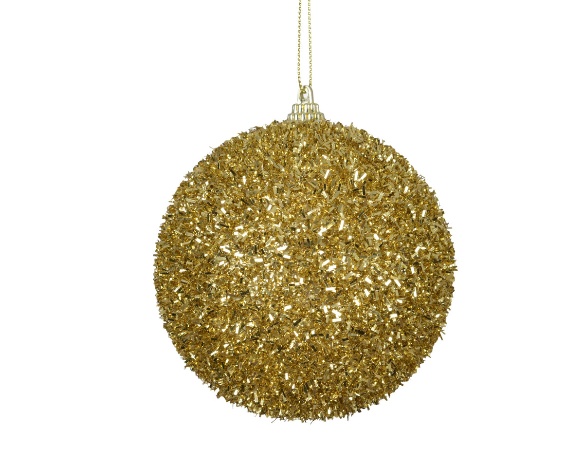 BAUBLE FOAM TINSEL GOLD DIÁMETRO 10CM