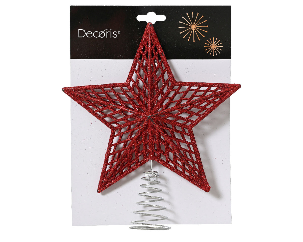 STAR ON WIRE PLASTIC RED LARGO 3CM X ANCHO 19CM X ALTO 22CM
