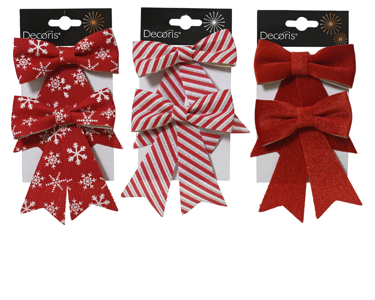 BOW POLYESTER 3ASS CHRISTMAS RED LARGO 1CM X ANCHO 10CM X ALTO 13CM