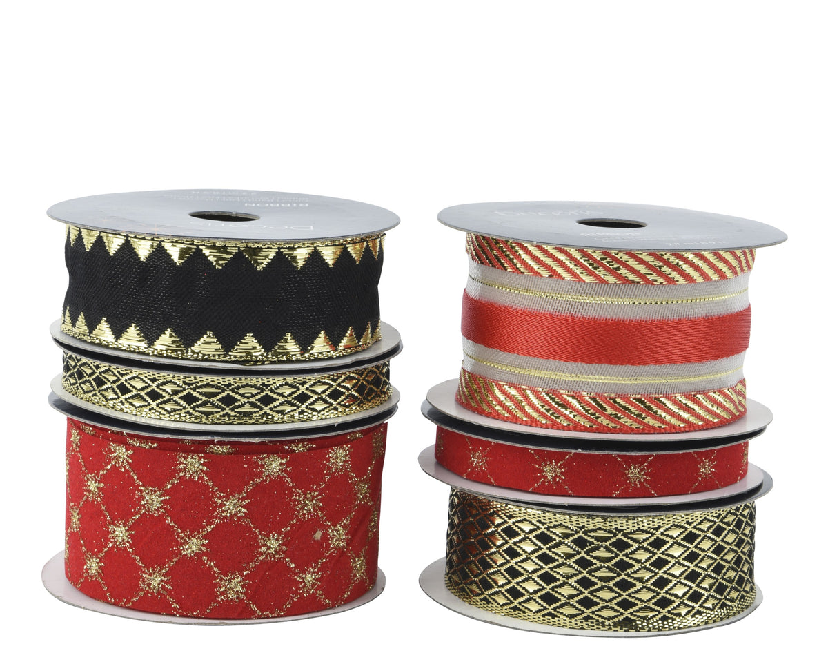 RIBBON POLYESTER 6ASS BLACK/RED LARGO 300CM X ANCHO 4CM X ALTO 4.2CM