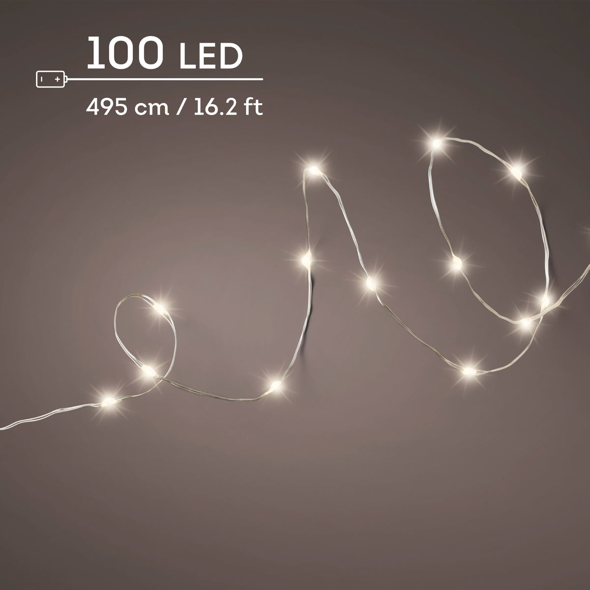 MICRO LED STRINGLIGHTS STEADY BO INDOOR SILVER/WARM WHITE LARGO 495CM