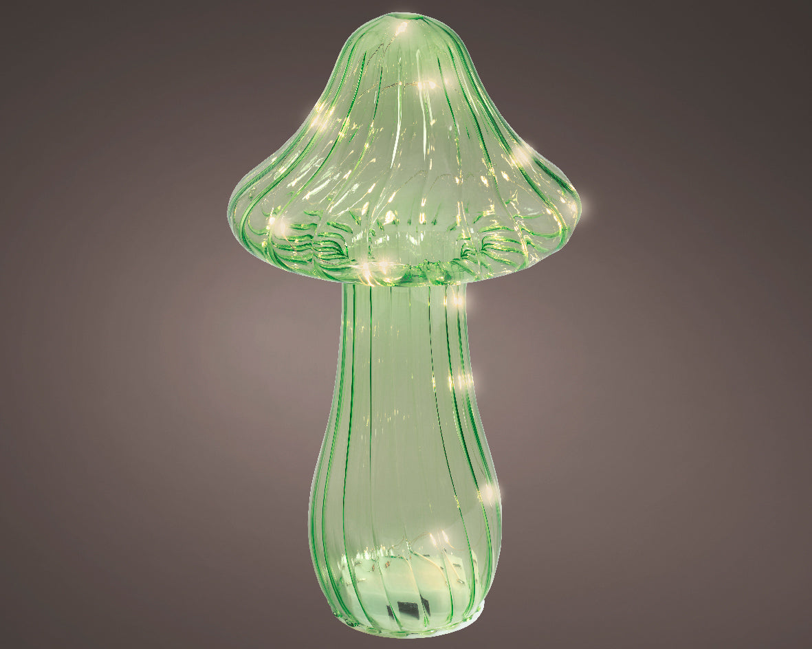 SETA DECORATIVA DE CRISTAL VERDE CON MICRO LED DE LUZ FIJA