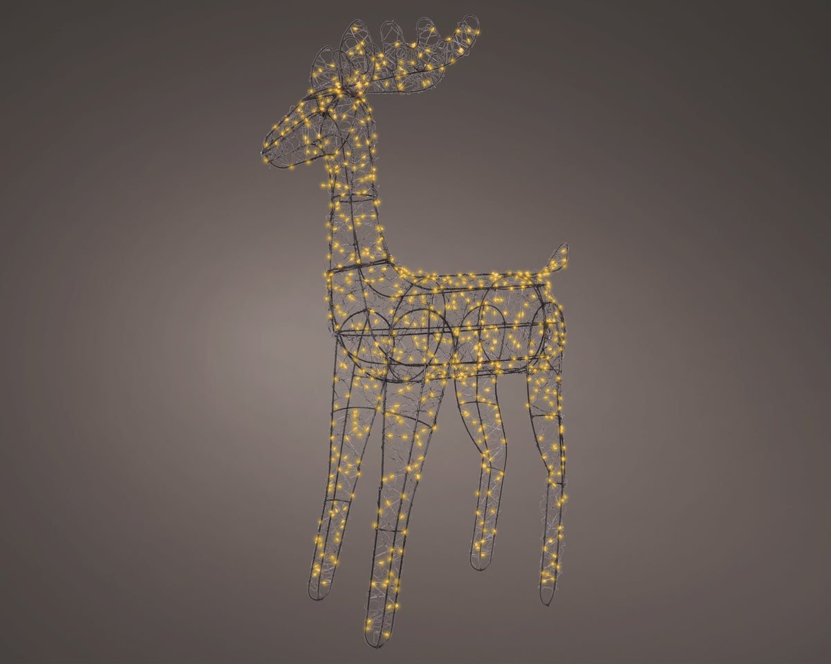 MICRO LED REINDEER FLASHING EFFECT OUTDOOR BLACK/CLASSIC WARM LARGO 58CM X ANCHO 18.5CM X ALTO 84CM