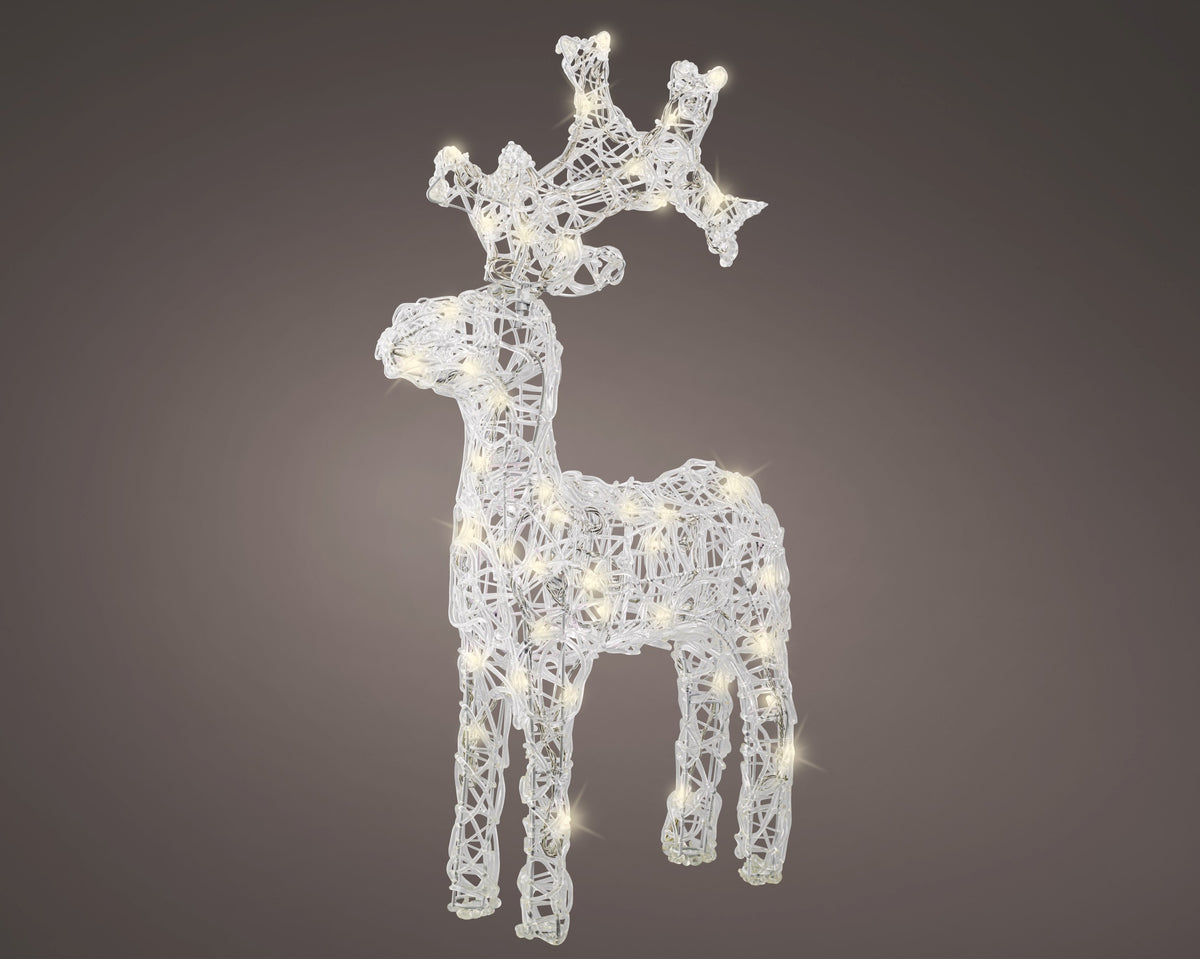 LED REINDEER ACRYLIC FLASHINGOUTDOOR TRANSPARENT/WARM WHITE LARGO 36.5CM X ANCHO 12CM X ALTO 61CM