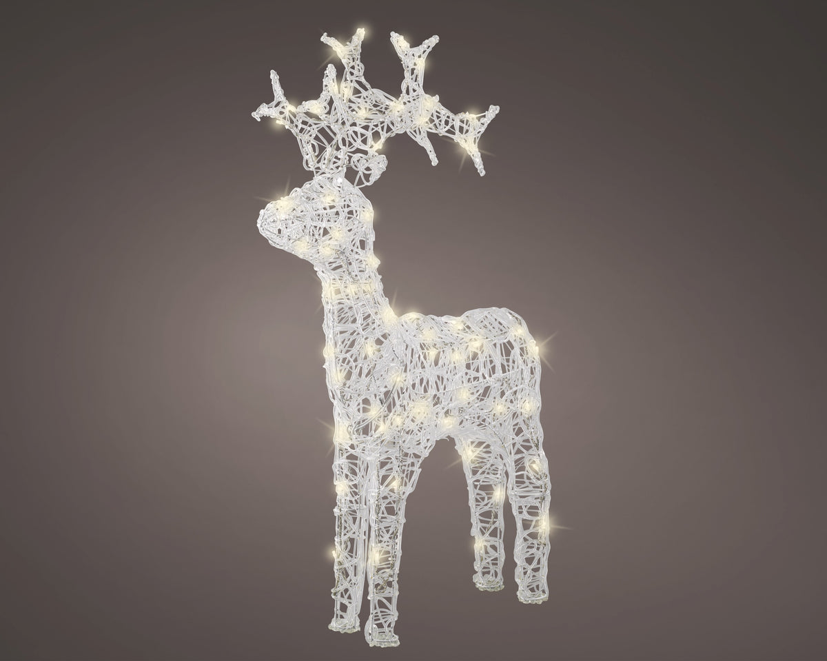 LED REINDEER ACRYLIC FLASHING OUTDOOR TRANSPARENT/WARM WHITE LARGO 57.5CM X ANCHO 18CM X ALTO 89CM