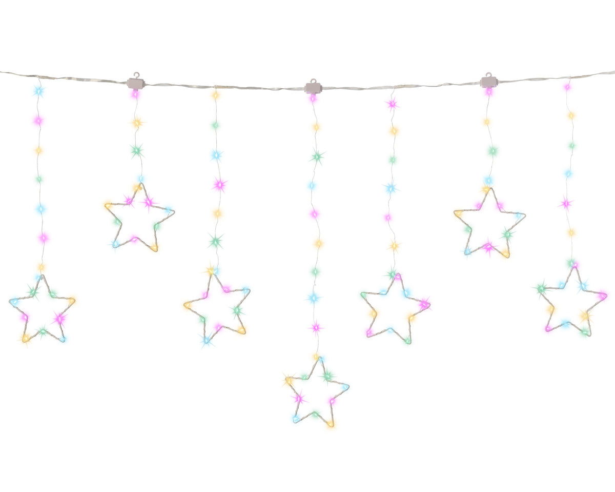 CORTINA DECORATIVA CON MICRO LUCES LED DE 120 × 120 × 60 CM, 8 FUNCIONES Y EFECTO CENTELLEANTE