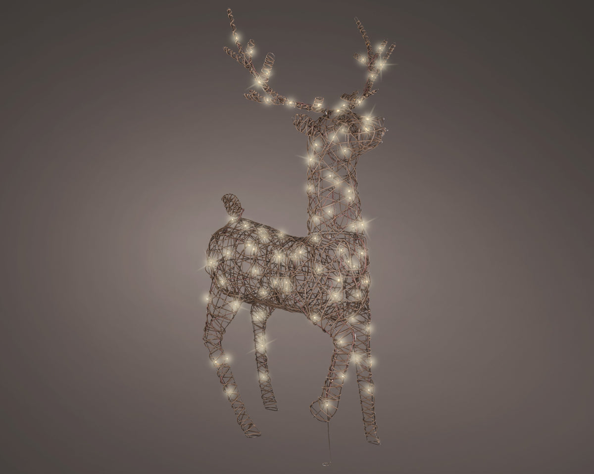 LED REINDEER WICKER STEADY OUTDOOR BROWN/WARM WHITE LARGO 26CM X ANCHO 86CM X ALTO 147CM