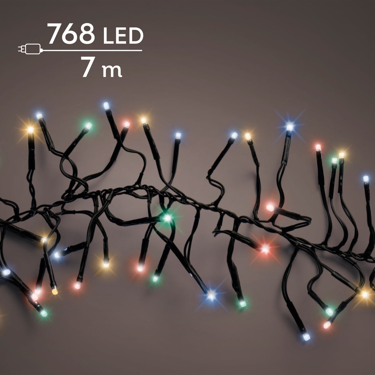 LED CLUSTER LIGHTS 8F 768LED L700CM MULTI COLOUR