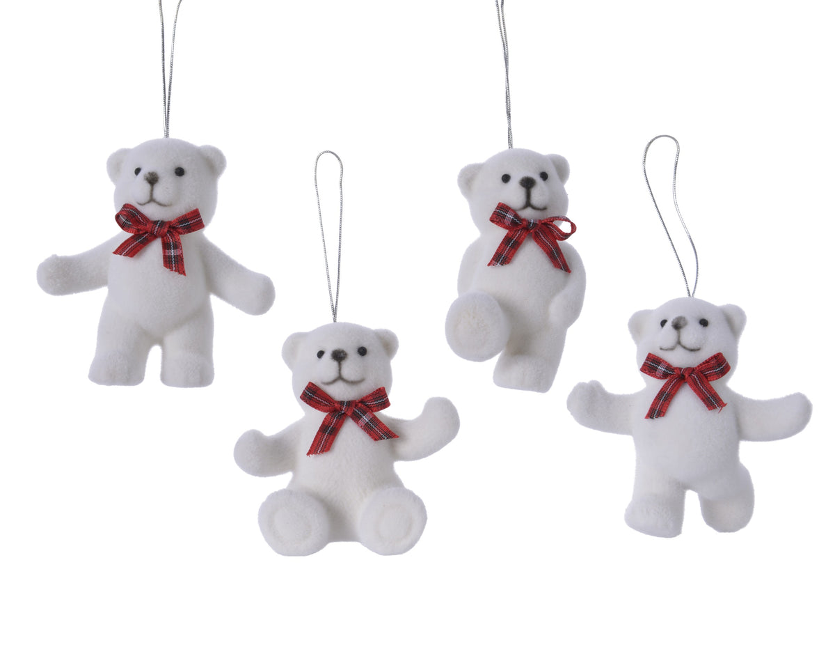 BEAR PLASTIC FLOCK GLITTER 4ASS WHITE LARGO 7.5CM X ANCHO 5.5CM X ALTO 6.2CM