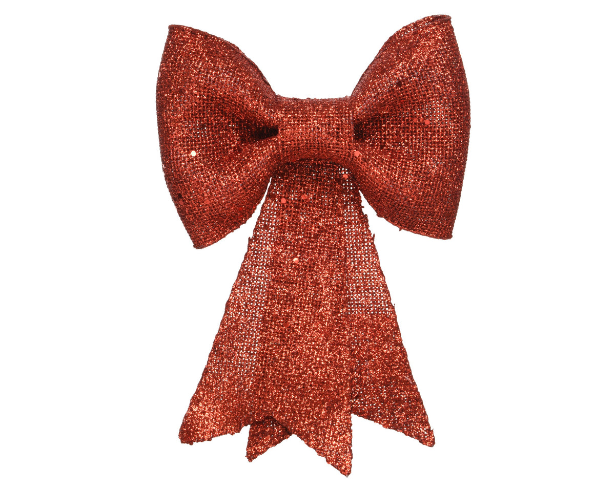 BOW PLASTIC GLITTERS RED LARGO 7CM X ANCHO 31CM X ALTO 40CM