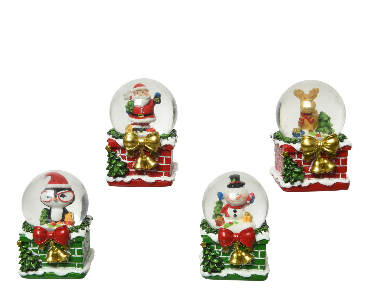 SNOWGLOBE POLYRESIN 4ASS ASSORT