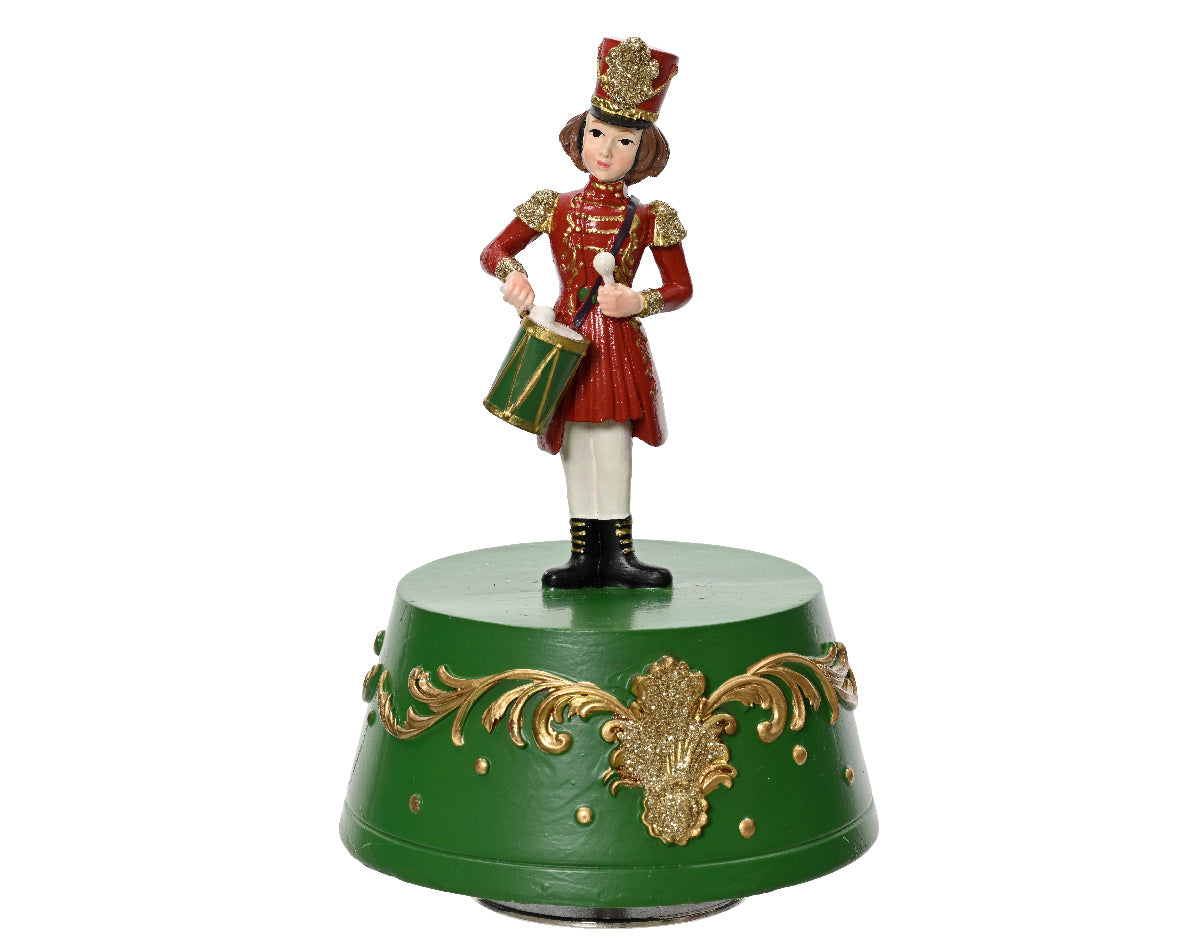 MUSIC BOX POLYR DRUMMER GIRL RED