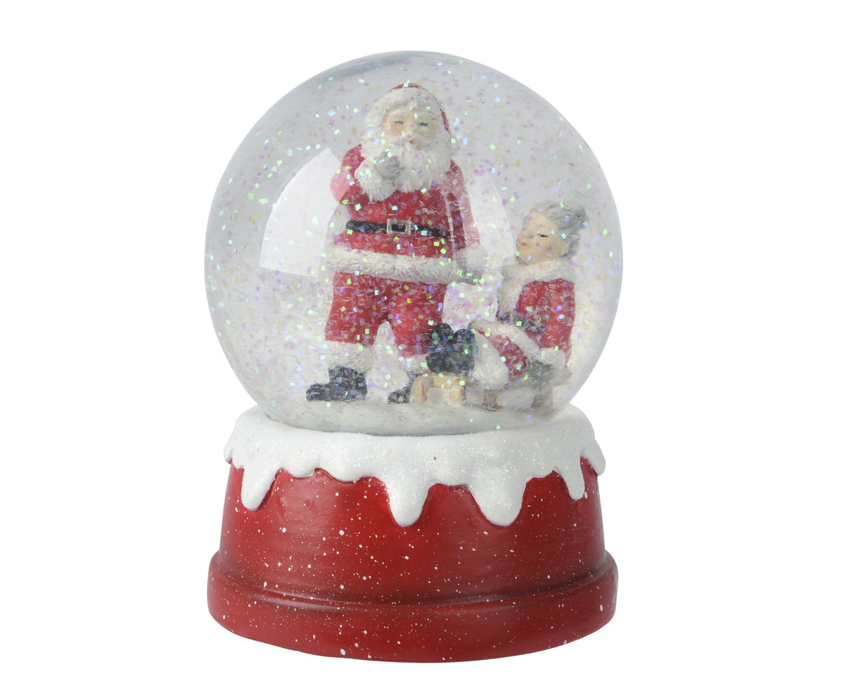 WATERBALL POLYRESIN ROUND MR. AND MRS SANTA RED/COLOUR(S) LARGO 10CM X ANCHO 10CM X ALTO 13.5CM