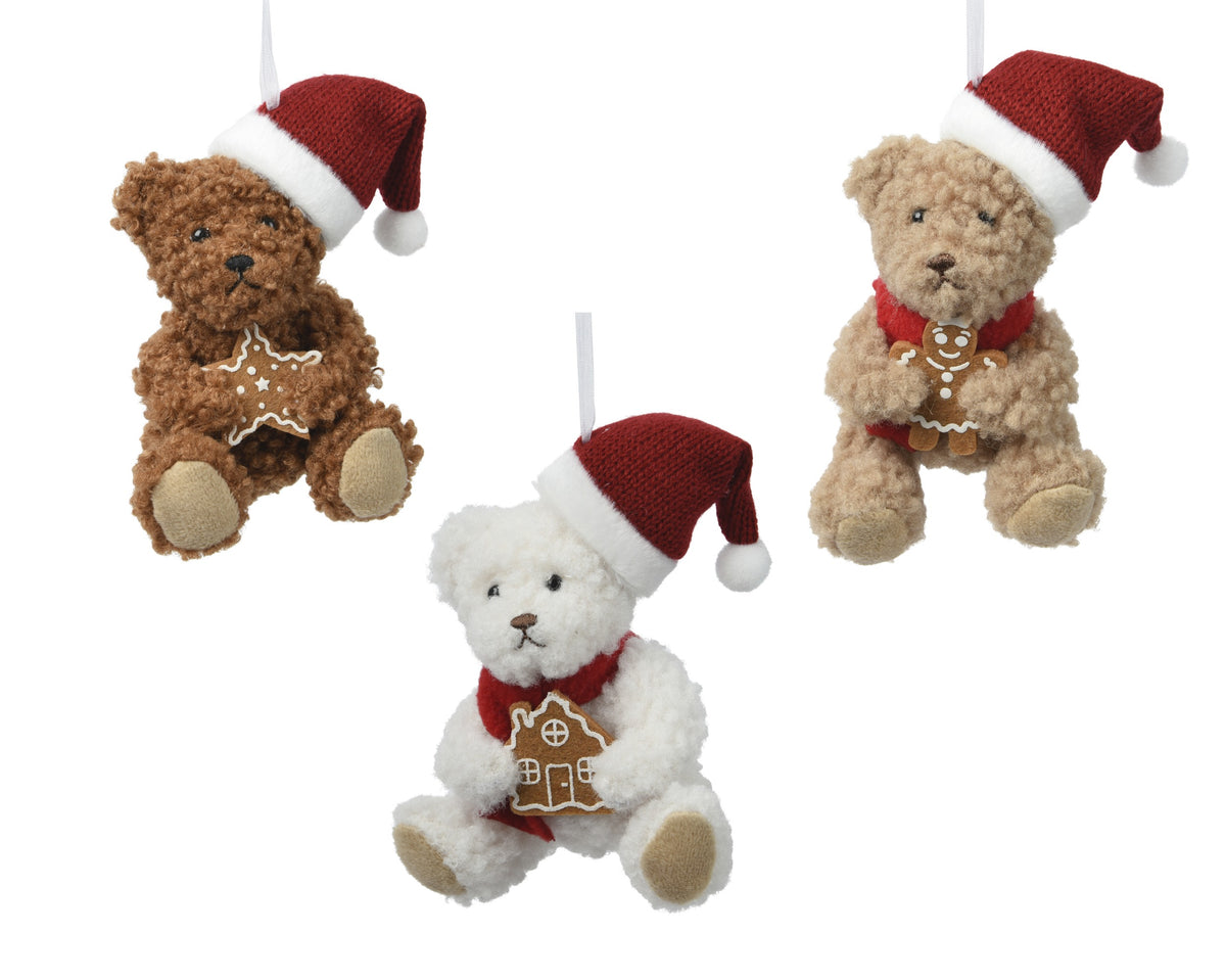 BEAR POLYESTER WITH RED HAT 3ASS BROWN/COLOUR(S) LARGO 7CM X ANCHO 6CM X ALTO 12CM