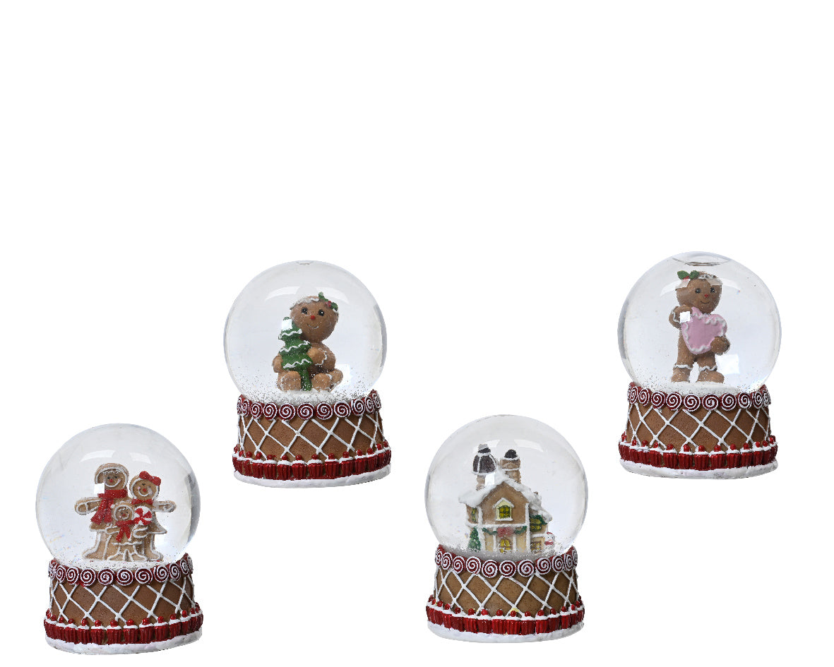 SNOWGLOBE POLYR BALL 4ASS BROWN