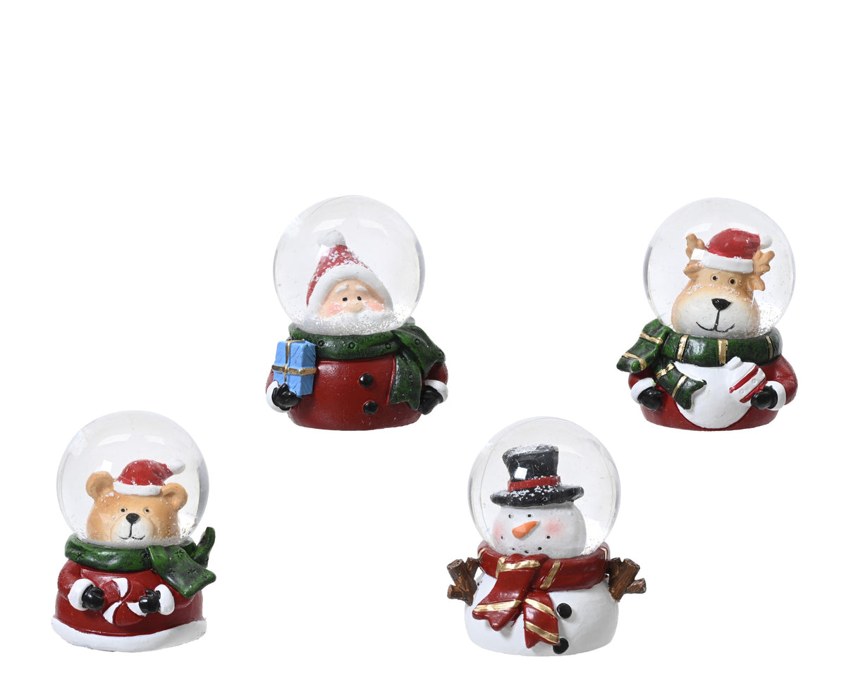 SNOWGLOBE POLYR BALL 4ASS ASSORT
