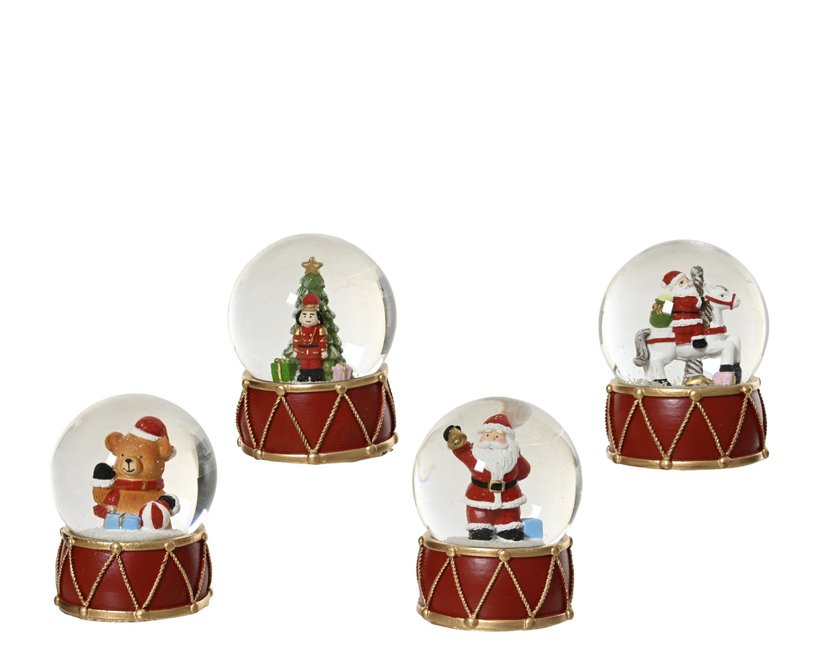 SNOWGLOBE POLYRESIN ROUND 4ASS ASSORTED DIÁMETRO 6.5CM X ALTO 8.5CM