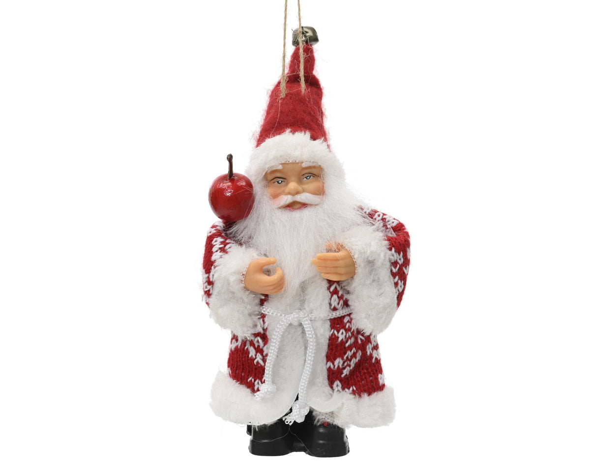 SANTA POLYESTER PLASTIC BODY WITH RED COAT WITH CHRISTMAS LARGO 8CM X ANCHO 6CM X ALTO 13CM