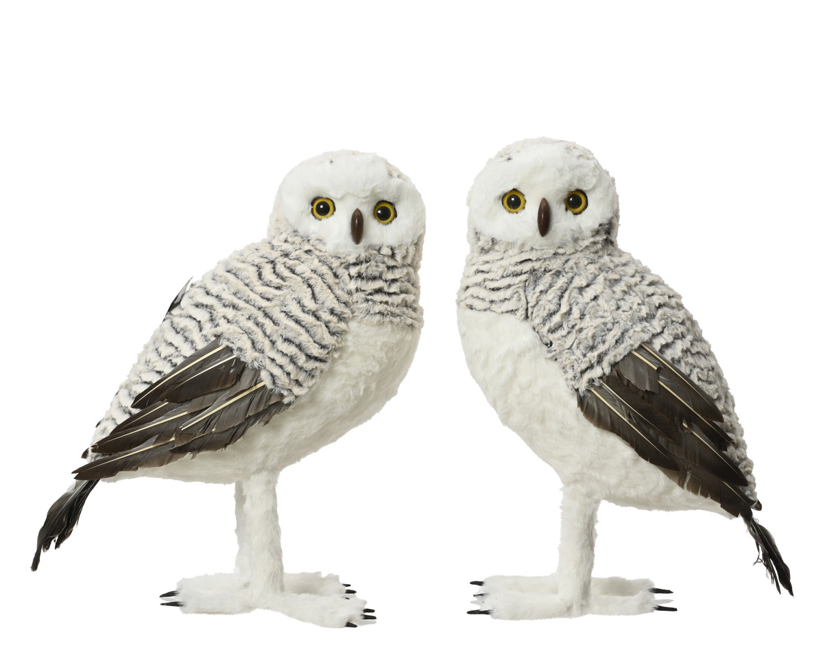 OWL ARTIFICIAL FUR FEATHERS 2ASS GREY LARGO 24CM X ANCHO 36CM X ALTO 48CM