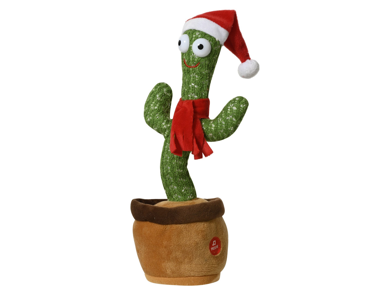 CACTUS POLYESTER CHRISTMAS HAT,SCARF,GARDEN POT GREEN/COLOUR(S) DIÁMETRO 9CM X ALTO 28CM