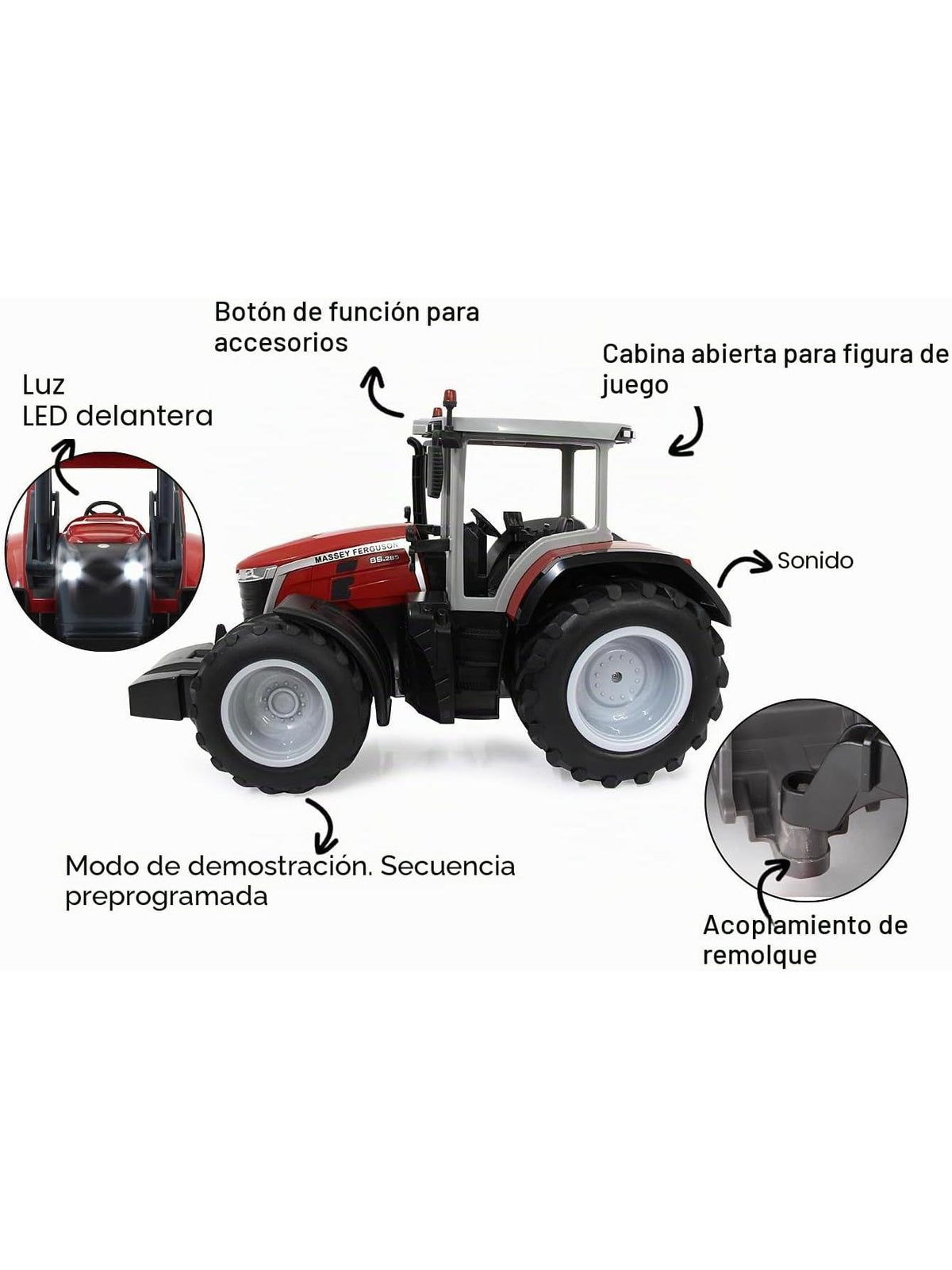 ESCABADORA TELEDIRIGIDA DE JUGUETE MASSEY FERGUSON