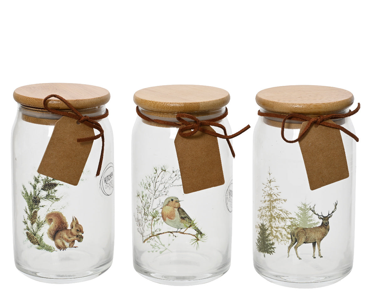 STORAGE JAR GLASS ANIMAL D7.4X14CM MULTI